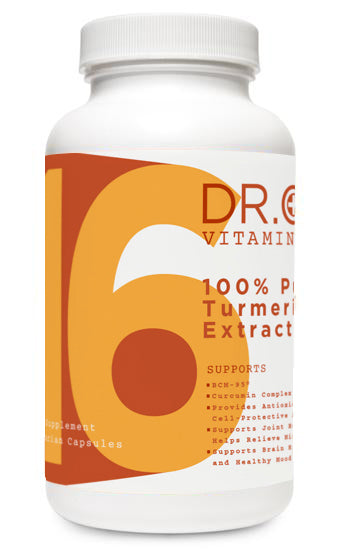 100% pure tumeric extract supplement bottle