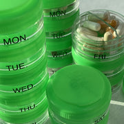 DR. C VITAMINS Pill Organizer - 7 Day Travel Friendly Twist & Lock Pill-Box, BPA Free