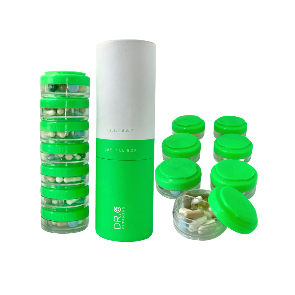DR. C VITAMINS Pill Organizer - 7 Day Travel Friendly Twist & Lock